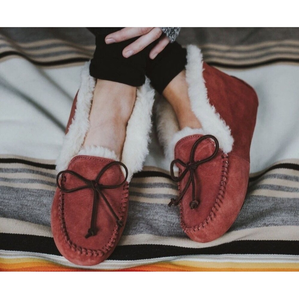 UGG Alena Women's Slippers Spice Suede Shearling Moccasins Size 8 Winter Cozy
